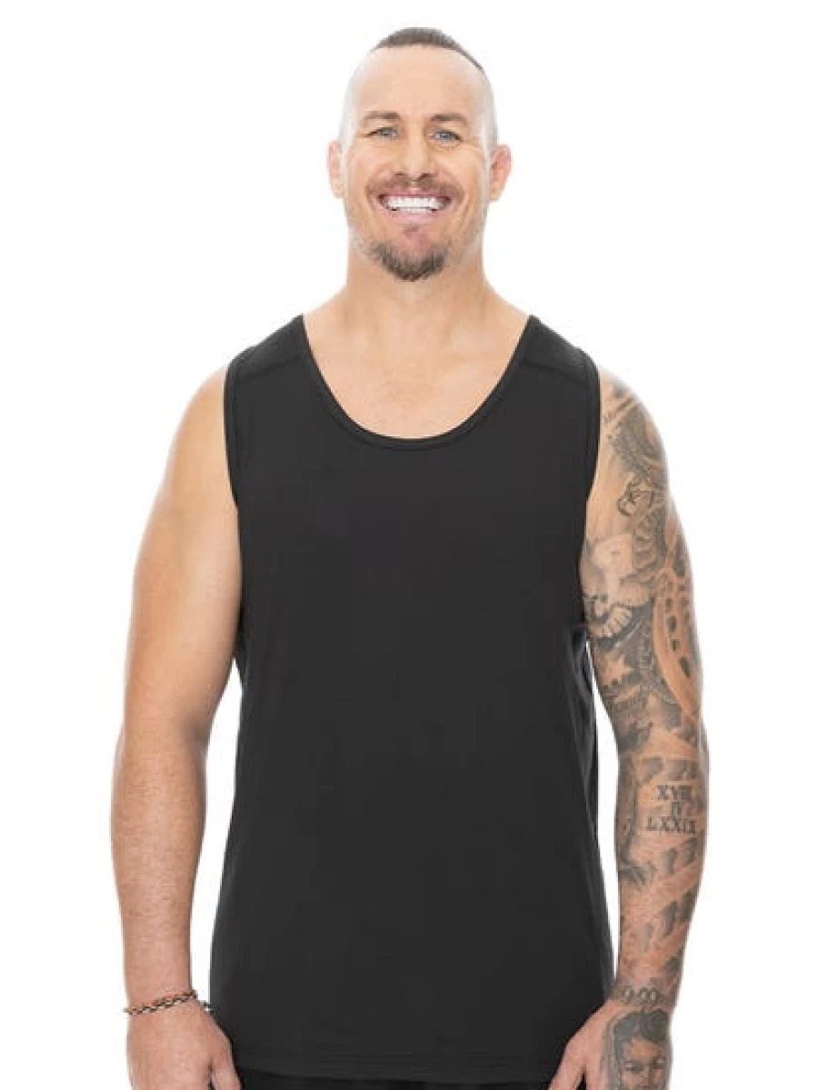 DBK Men's Big & Tall Muscle Tank Top - Black Relaxed Fit Workout Shirt