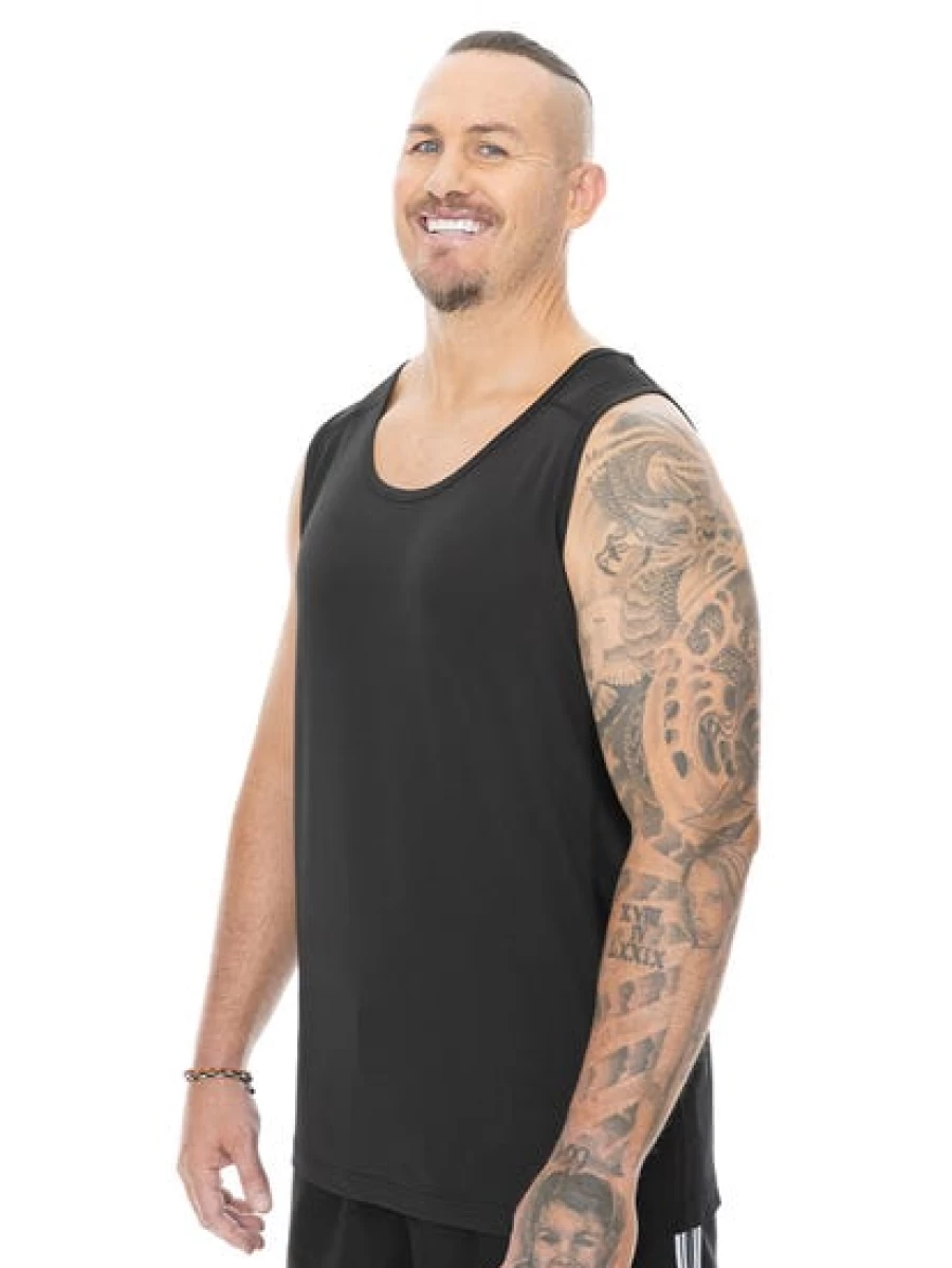 DBK Men's Big & Tall Muscle Tank Top - Black Relaxed Fit Workout Shirt
