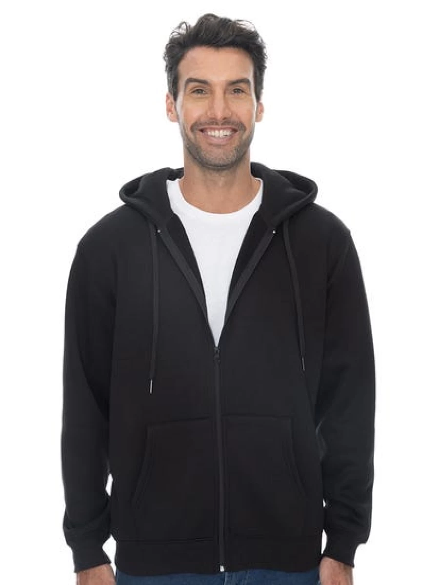 Lowes Men's Black Fleece Zip-Up Jacket - Warm & Comfortable Outerwear