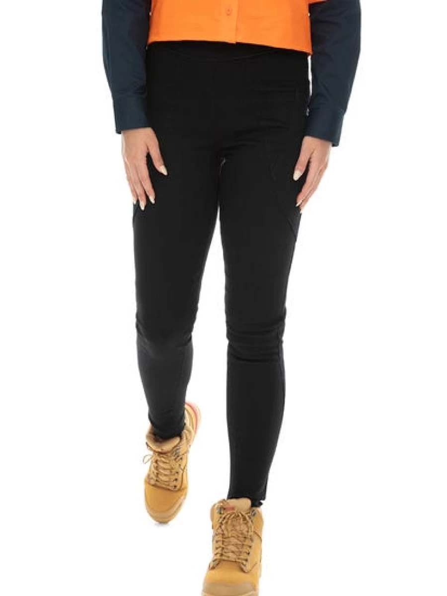Hard Yakka Men's Black Jeggings - Durable Workwear Pants for Comfort & Style
