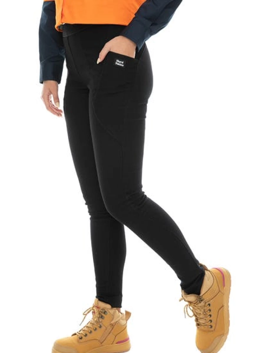Hard Yakka Men's Black Jeggings - Durable Workwear Pants for Comfort & Style