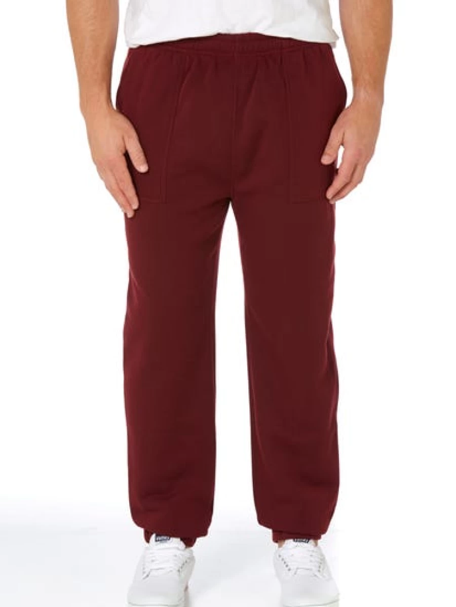 Lowes Men's Burgundy Knit Fleece Jogger Pants for Comfort & Warmth