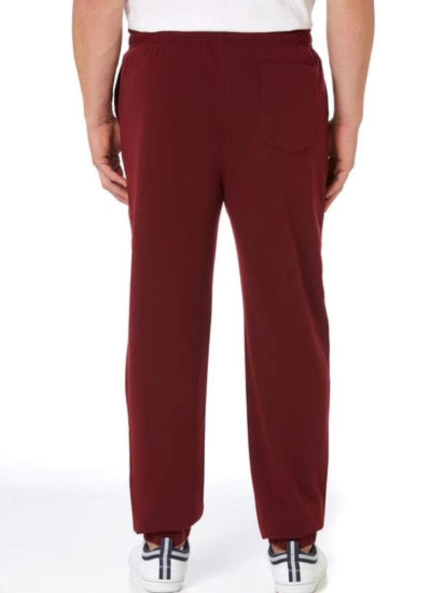 Lowes Men's Burgundy Knit Fleece Jogger Pants for Comfort & Warmth