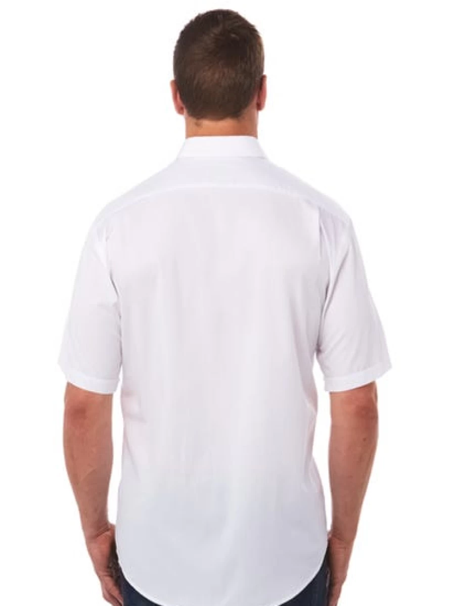 Lowes Men's Essential White Short Sleeve Business Shirt - Classic Fit Office Wear