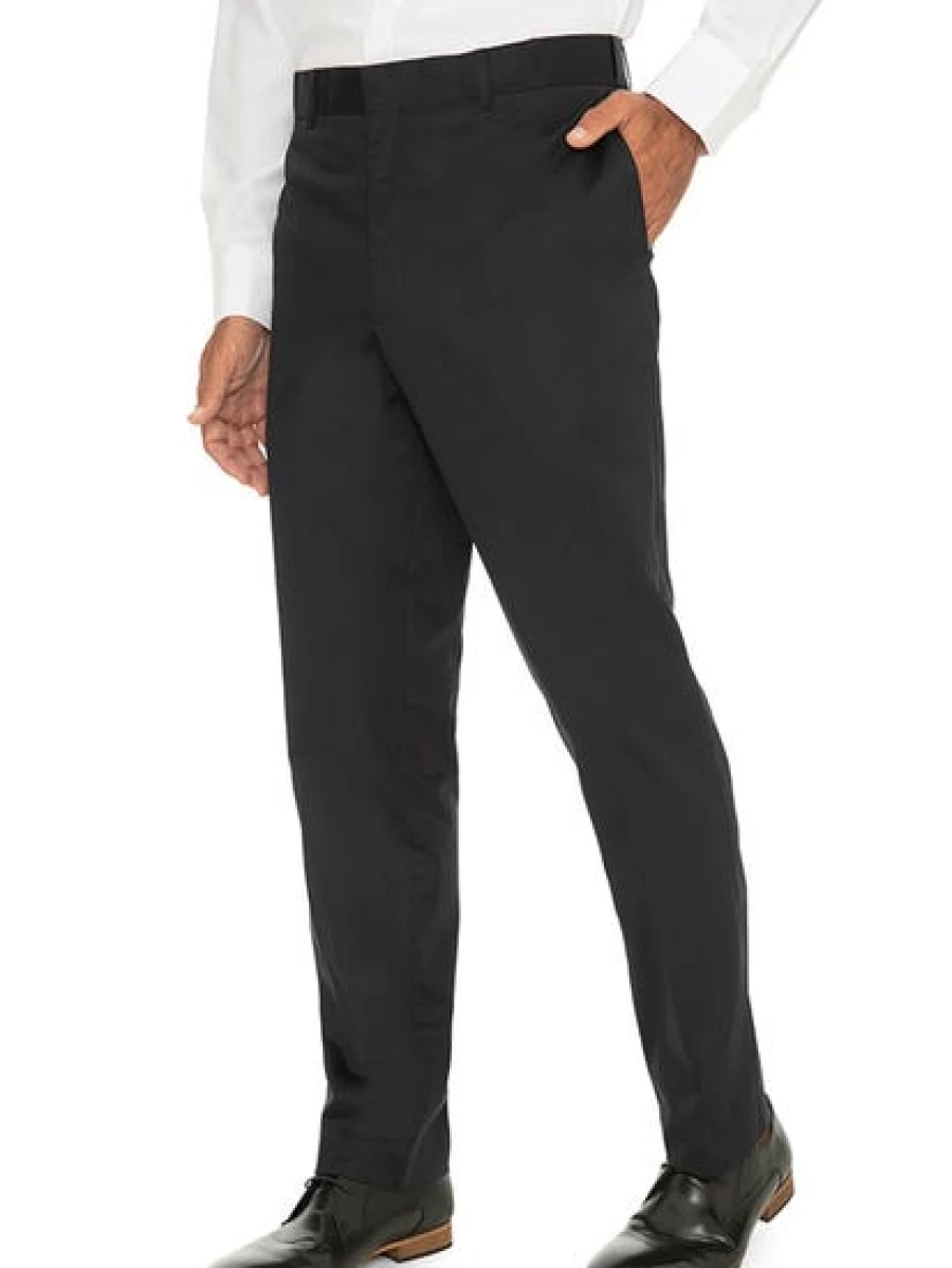 Men's Manhattan Regular Fit Navy Cotton Sateen Trousers for Comfort & Style
