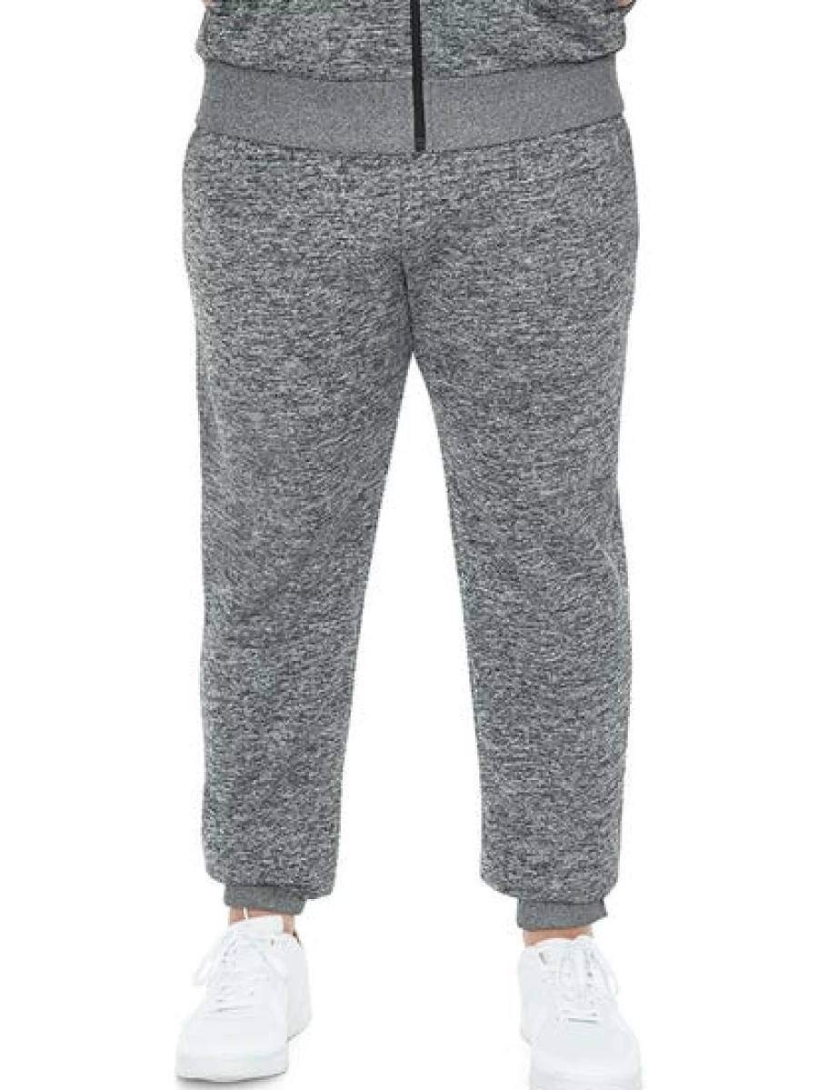BUILT N FIT Men's Big & Tall Panel Track Pants in Charcoal - Comfortable Athletic Joggers