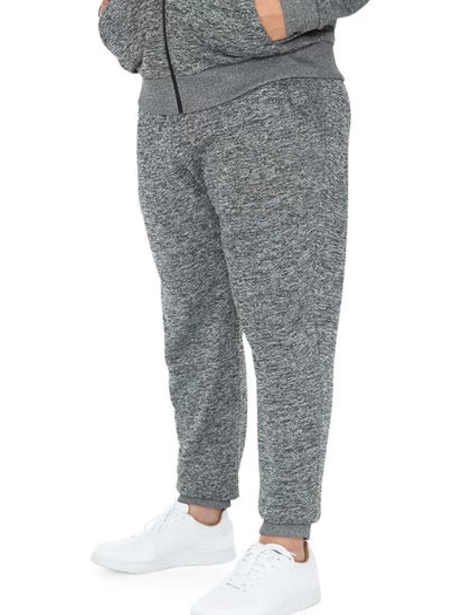 BUILT N FIT Men's Big & Tall Panel Track Pants in Charcoal - Comfortable Athletic Joggers