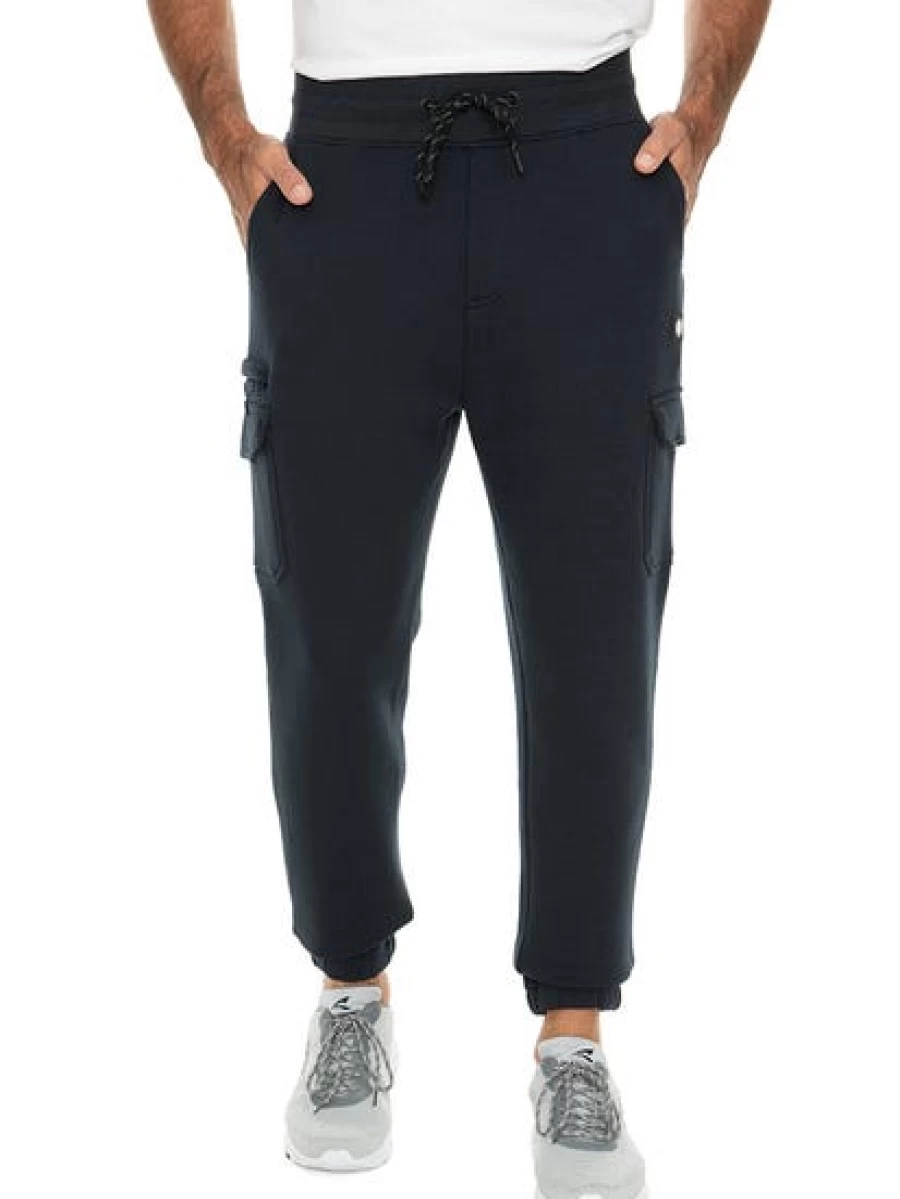 Trojan Men's Navy Fleece Track Pants with Side Zipper for Comfort & Style