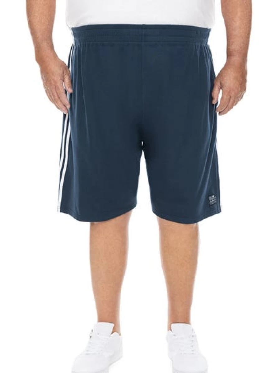 DBK Men's Navy Knit Shorts with Side Stripes - Comfortable Athletic Casual Wear
