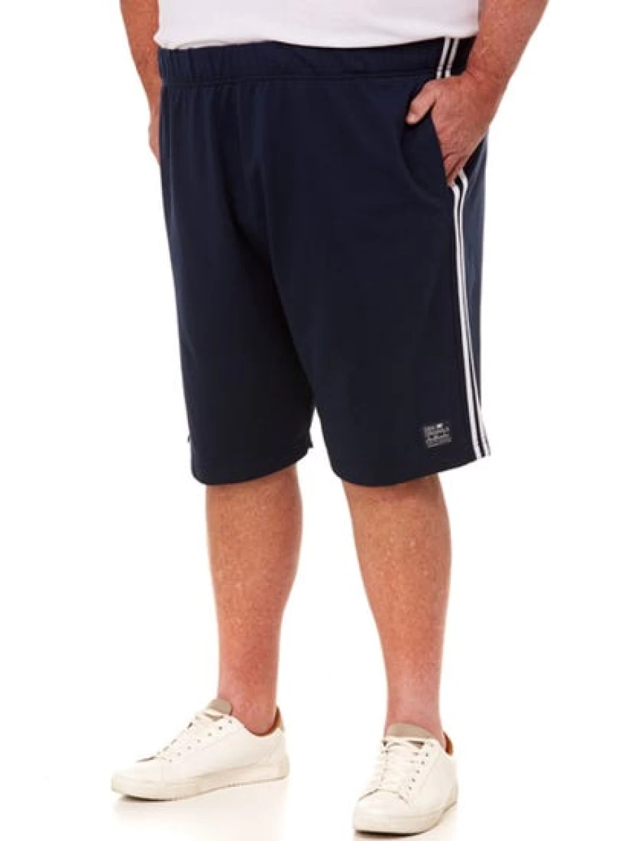 DBK Men's Navy Knit Shorts with Side Stripes - Comfortable Athletic Casual Wear