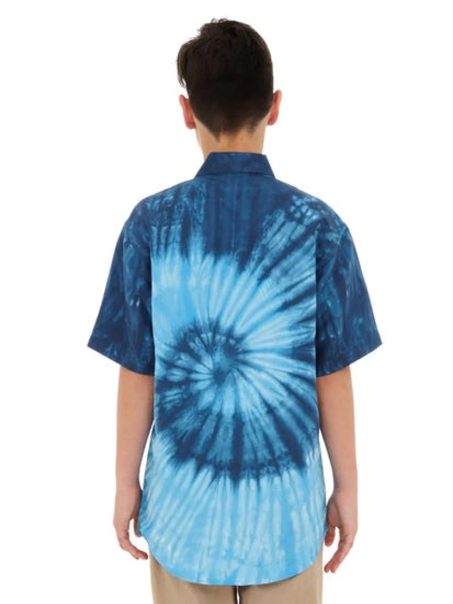 Lowes Men's Blue Tie Dye T-Shirt Casual Comfort Fit Short Sleeve Top
