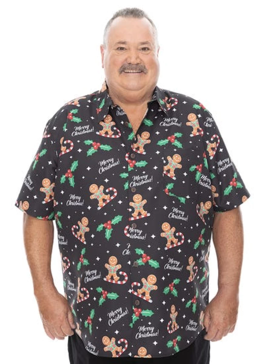 DBK Men's Big & Tall Christmas Hawaiian Shirt - Holiday Aloha Print Shirt for Men