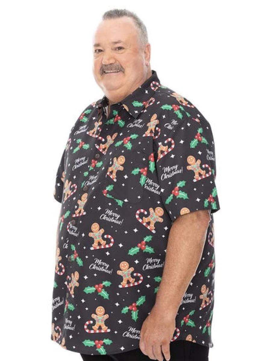 DBK Men's Big & Tall Christmas Hawaiian Shirt - Holiday Aloha Print Shirt for Men