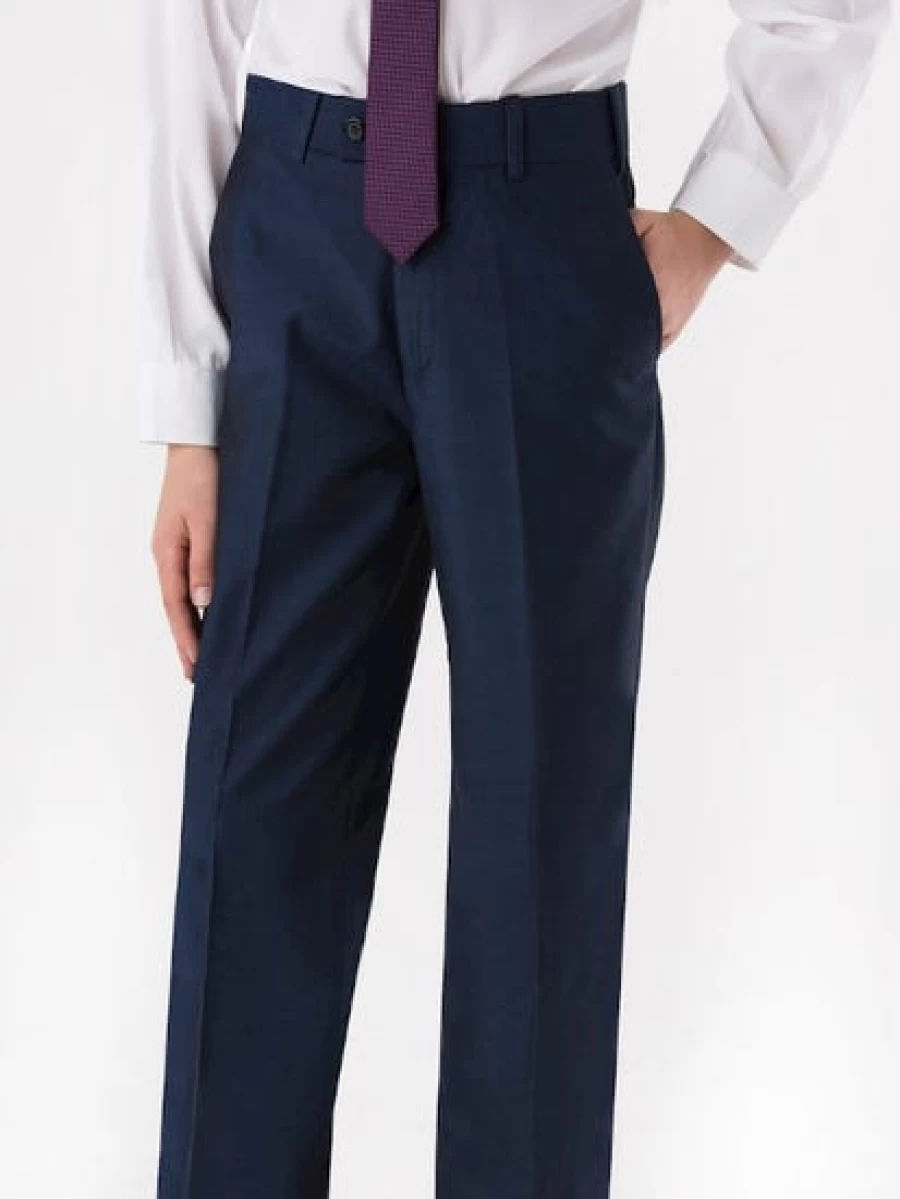 Huntley & Sons Men's Indigo Suit Pants - Classic Formal Trousers for Men