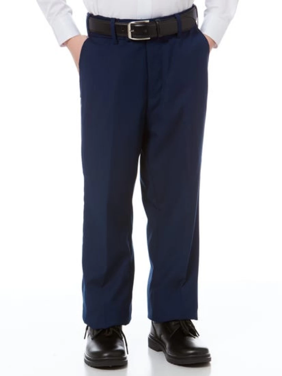Huntley & Sons Men's Indigo Suit Pants - Classic Formal Trousers for Men
