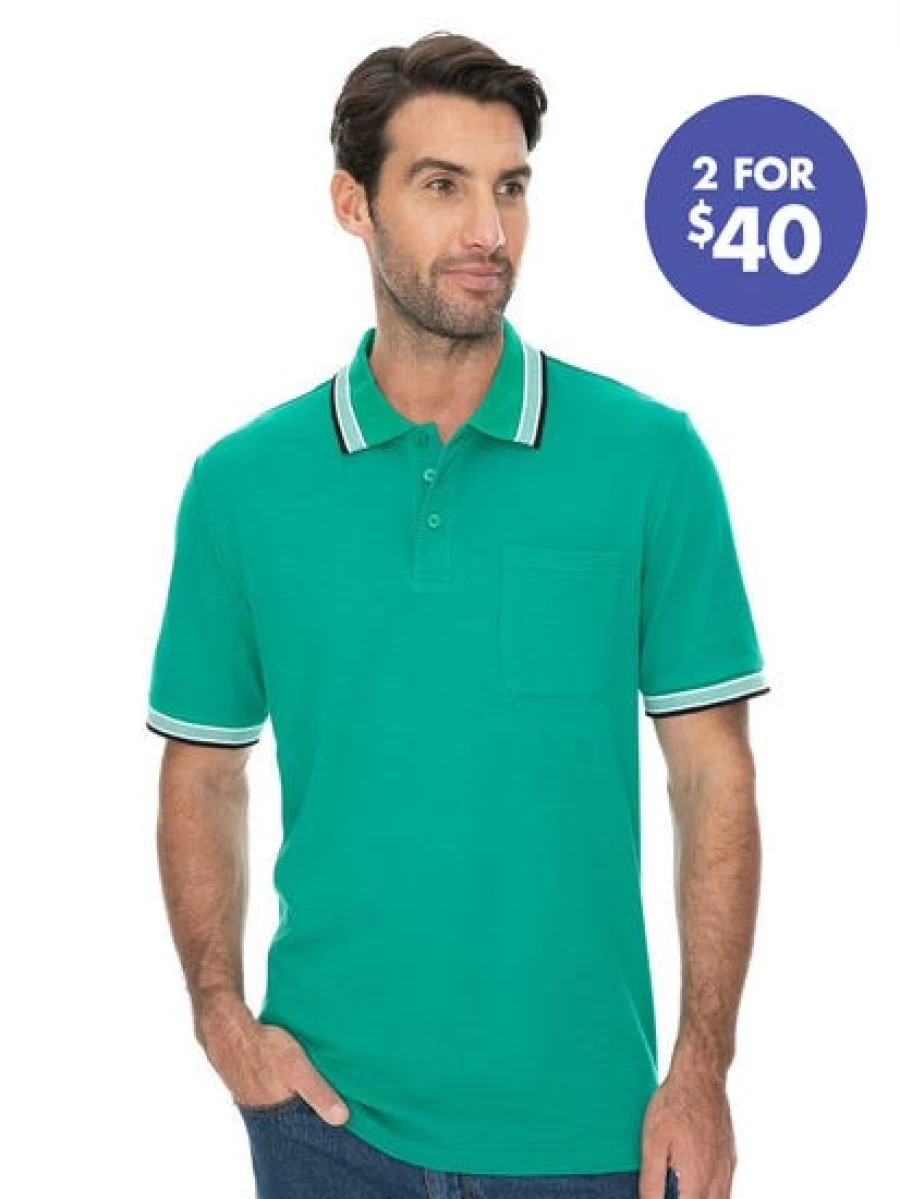 Lowes Men's Green Cotton Polo Shirt - Classic Plain Design