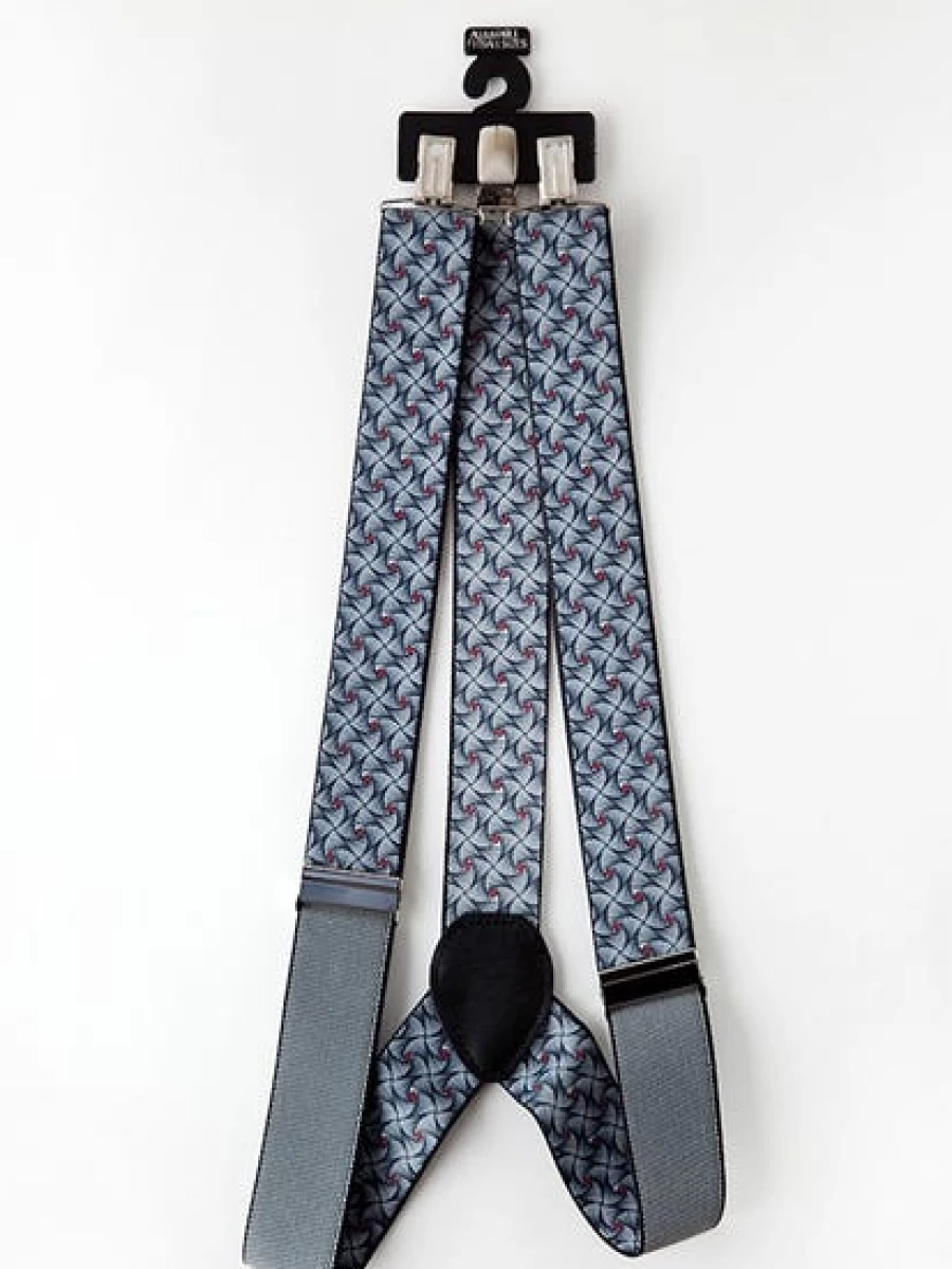 Lowes Men's Fancy Charcoal Suspenders - Stylish & Durable Braces for Formal Wear