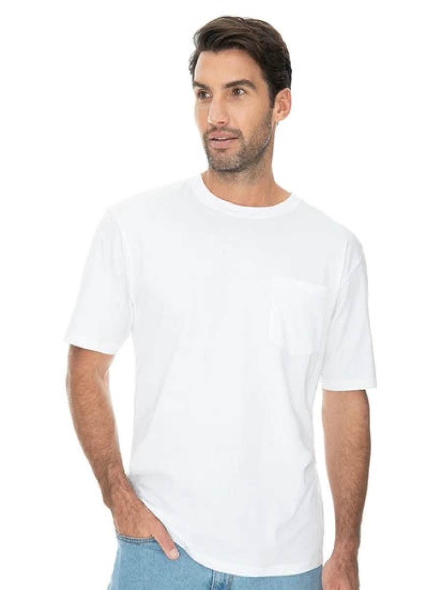 Lowes Men's Cotton Regular Fit White T-Shirt - Comfortable Jersey Tee