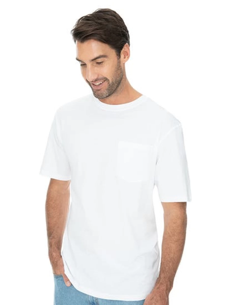 Lowes Men's Cotton Regular Fit White T-Shirt - Comfortable Jersey Tee