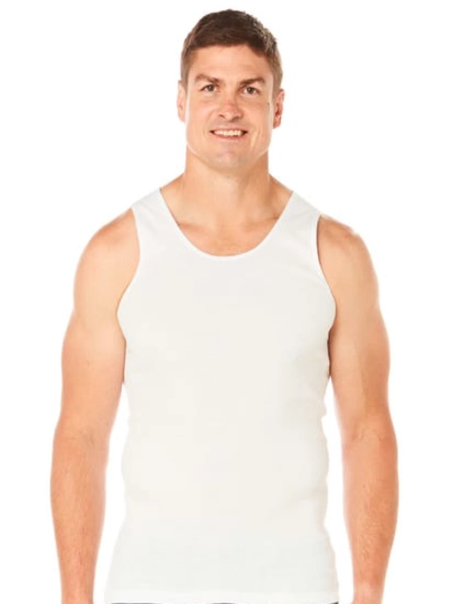 Lowes Men's Athletic White Tank Top 2-Pack - Breathable Workout Singlet for Gym & Sports