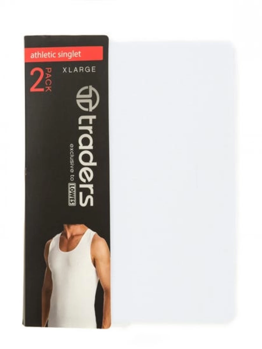 Lowes Men's Athletic White Tank Top 2-Pack - Breathable Workout Singlet for Gym & Sports