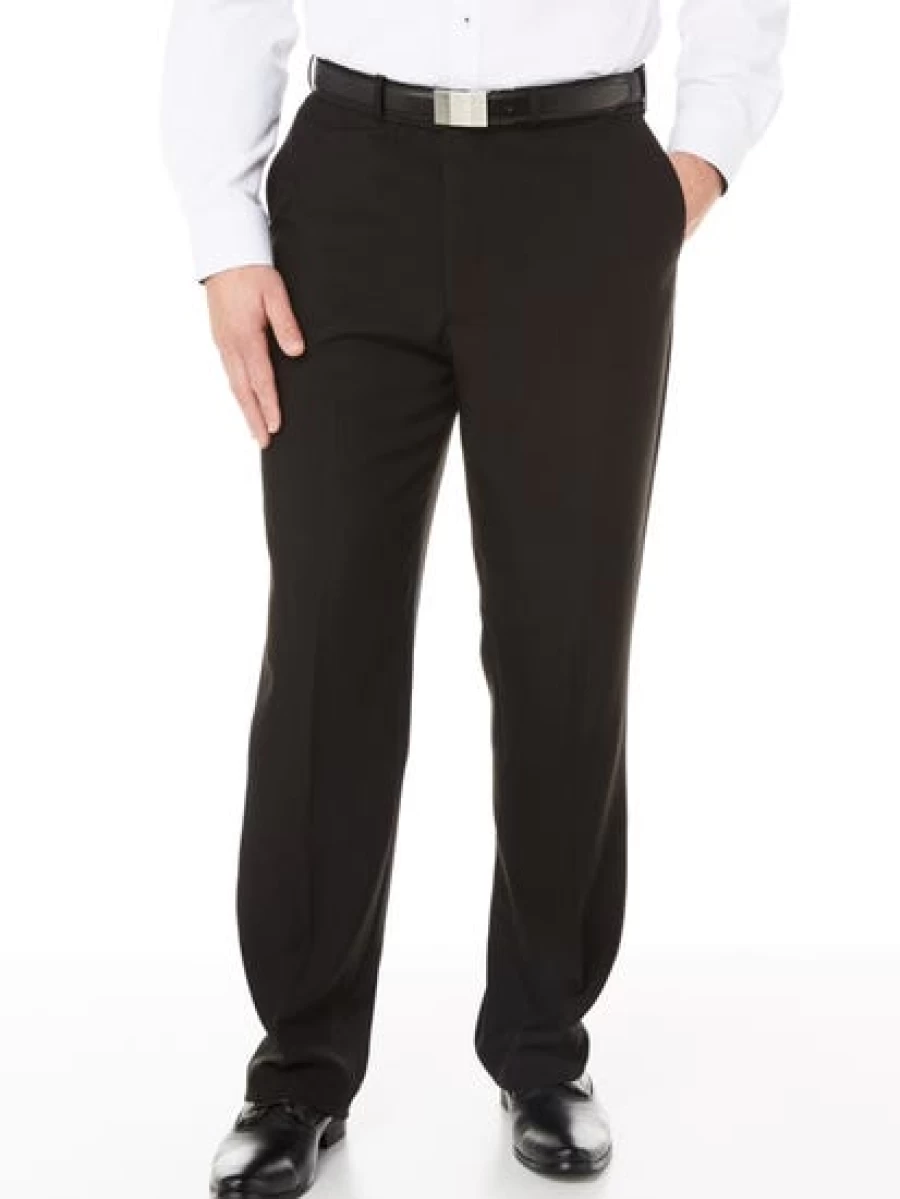 Robert Huntley Men's Black Regular Fit Suit Trousers