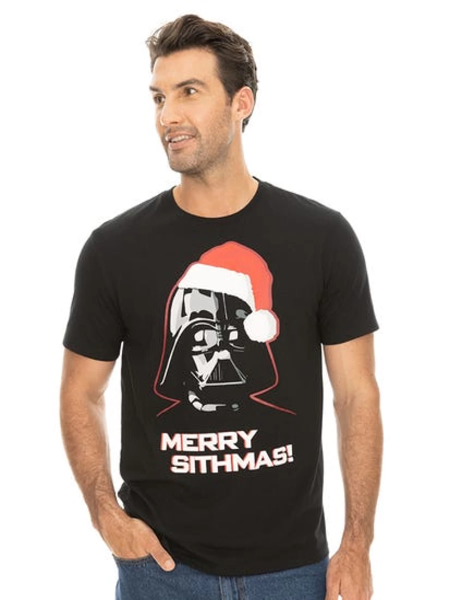 Licensed Star Wars Darth Vader Christmas T-Shirt for Men - Official Holiday Graphic Tee