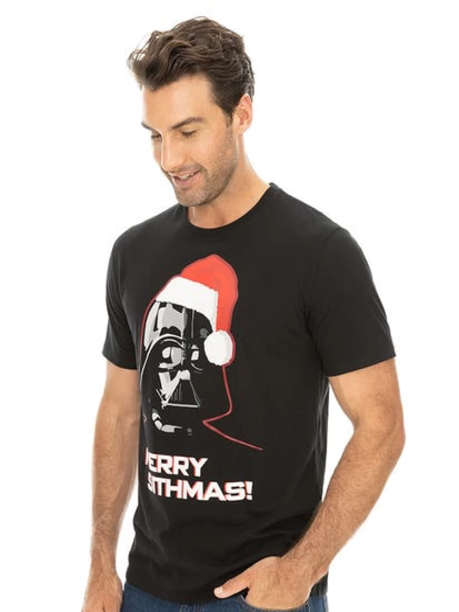 Licensed Star Wars Darth Vader Christmas T-Shirt for Men - Official Holiday Graphic Tee