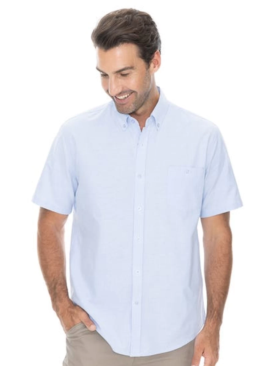 Concept Men's Sky Blue Short Sleeve Casual Shirt - Lightweight Breathable Summer Top