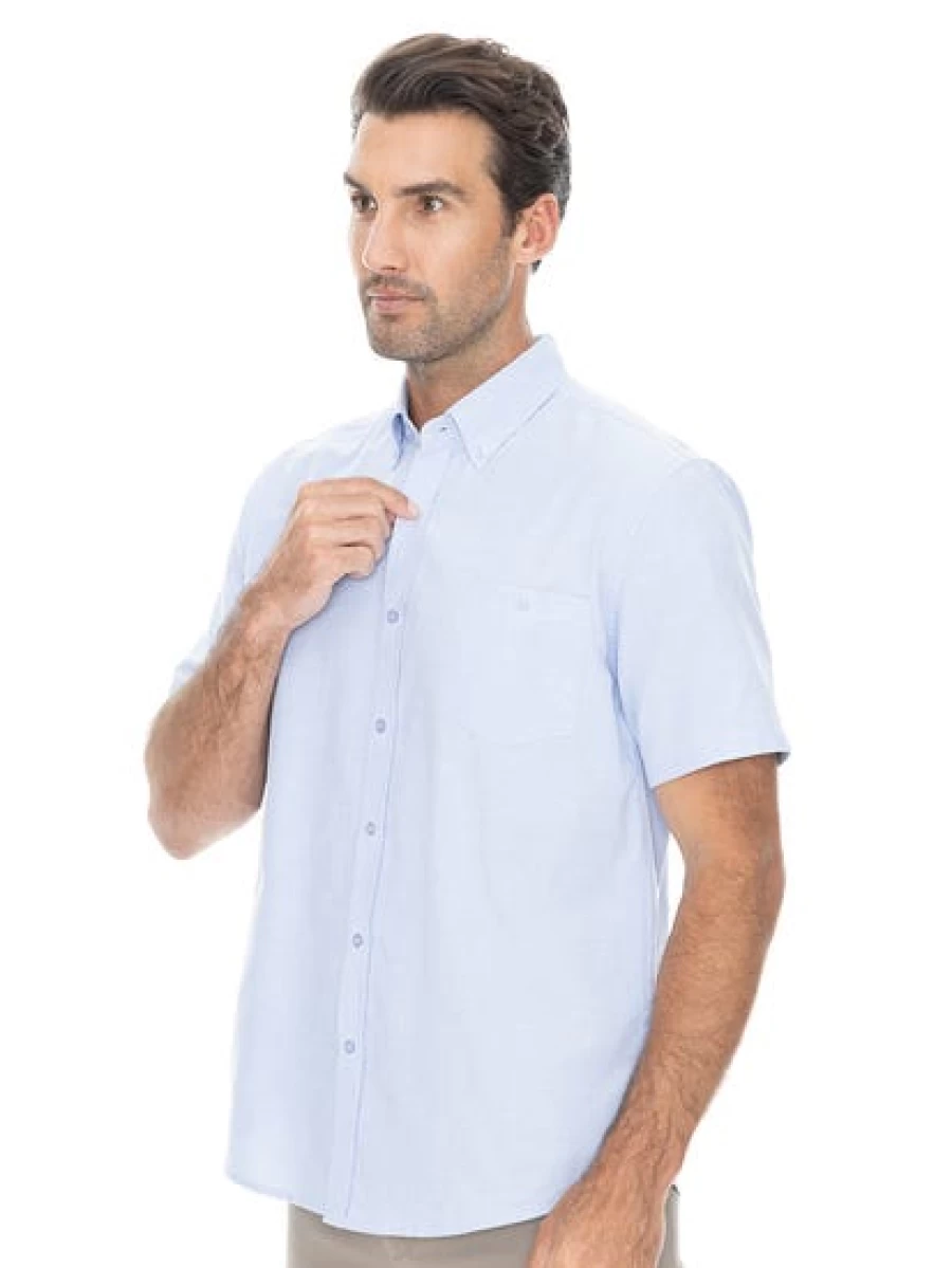 Concept Men's Sky Blue Short Sleeve Casual Shirt - Lightweight Breathable Summer Top