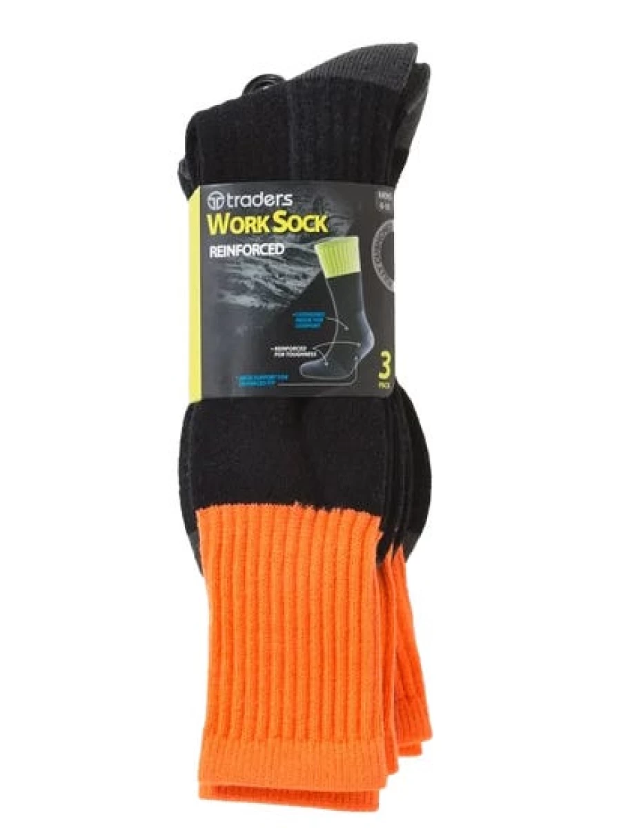"Traders Men's 3-Pack Durable Work Socks for Heavy Duty & Comfort"