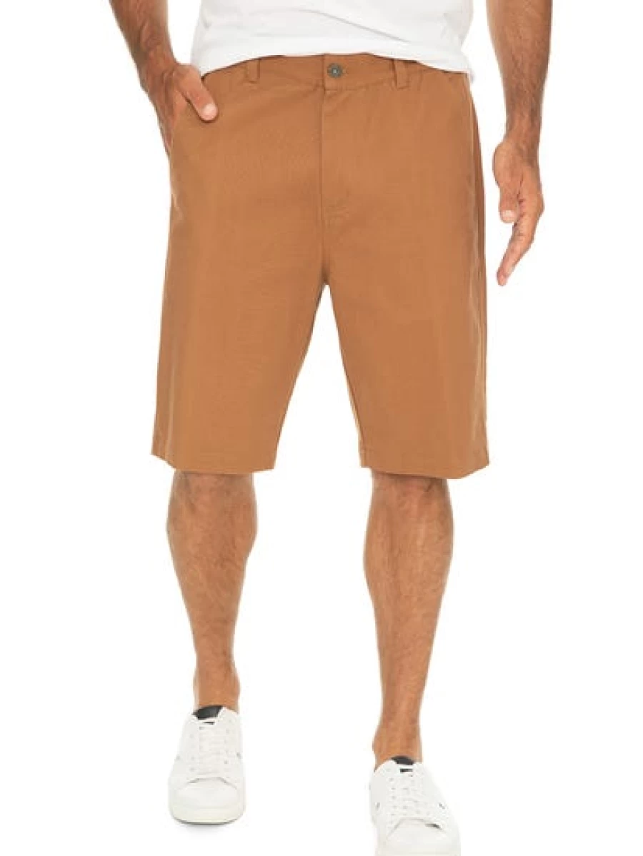 Men's Stretch Canvas Shorts by Traders - Comfortable Brown Casual Shorts for Men
