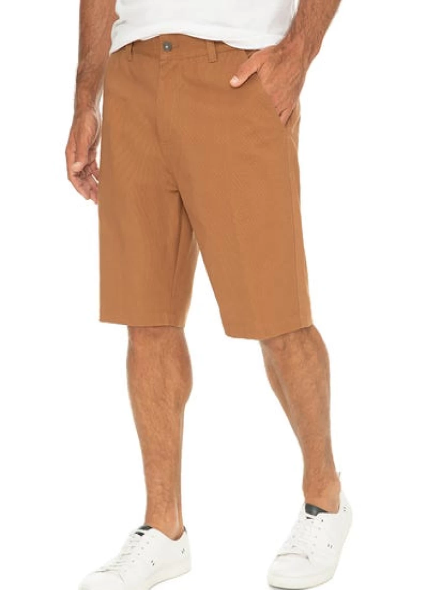 Men's Stretch Canvas Shorts by Traders - Comfortable Brown Casual Shorts for Men