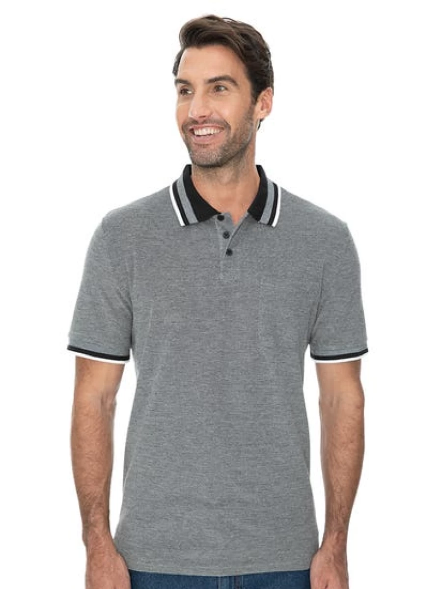 Lowes Men's Birdseye Pattern Charcoal Polo Shirt