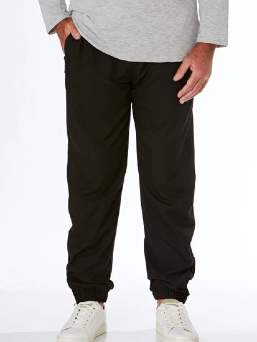 Cougars Men's Black Microfiber Elastic Cuff Track Pants for Comfort & Style
