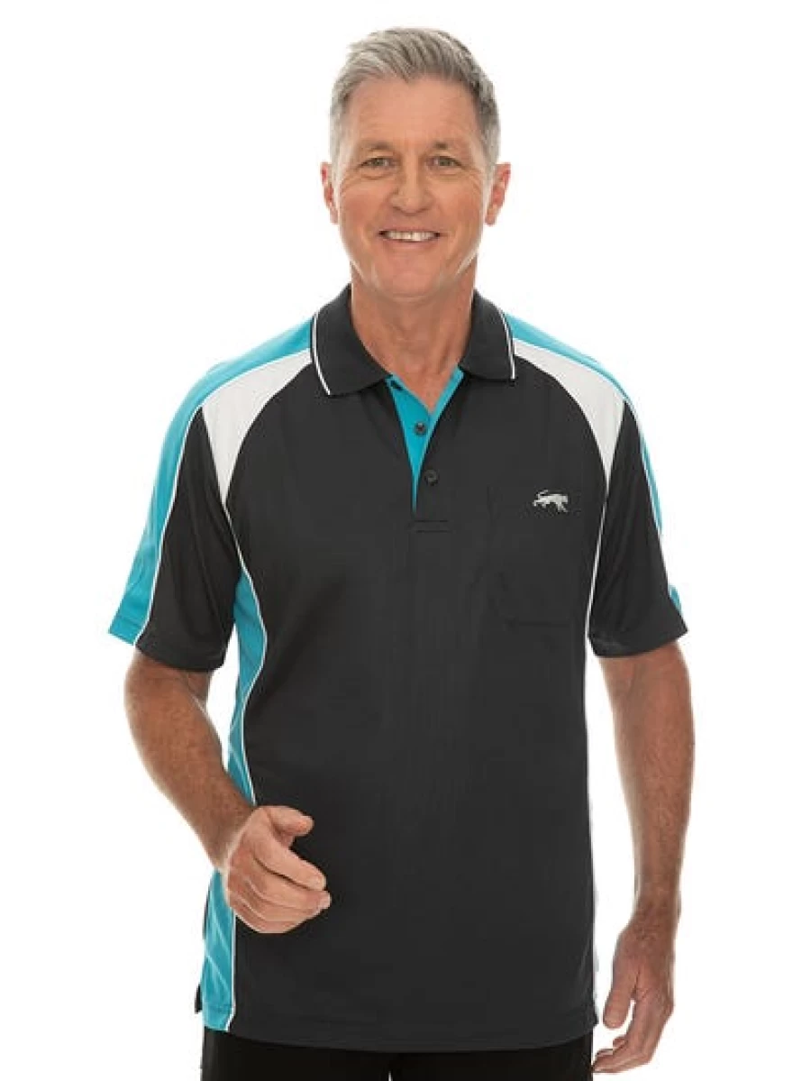 Cougars Men's Quick-Dry Navy Blue Spliced Performance Polo Shirt