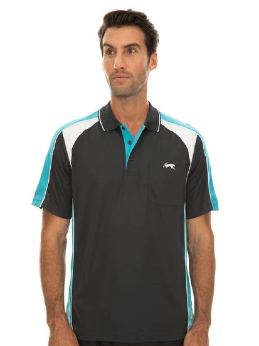 Cougars Men's Quick-Dry Navy Blue Spliced Performance Polo Shirt