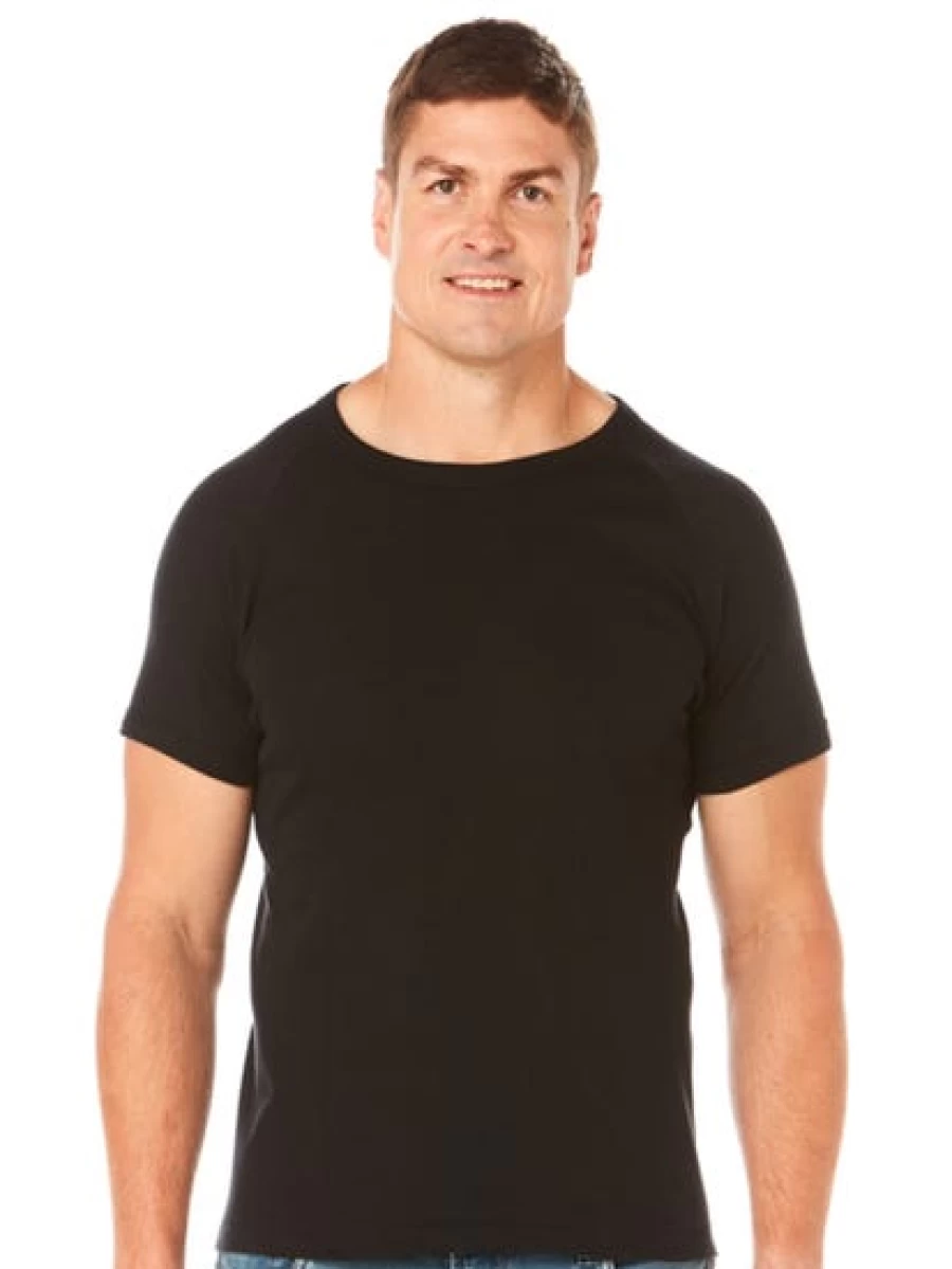 Lowes Men's Black Raglan T-Shirt 2-Pack - Comfortable Casual Short Sleeve Tees