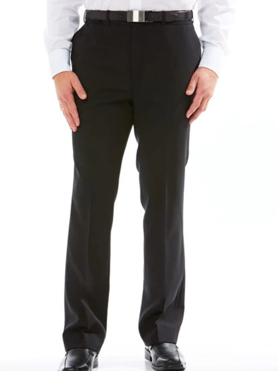 Robert Huntley Men's Microfibre Regular Fit Trousers in Black