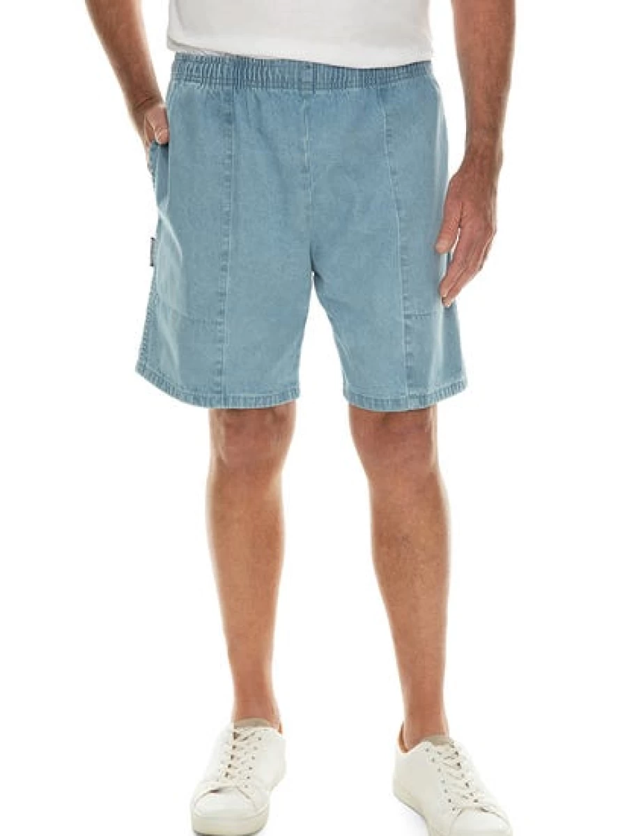Men's Ruggers Light Blue Denim Jean Shorts - Casual Comfort Fit