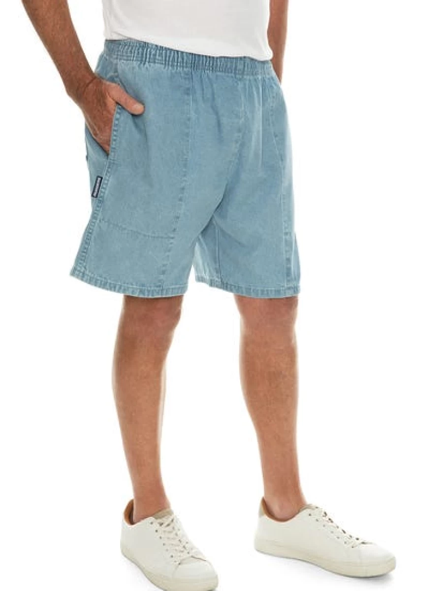 Men's Ruggers Light Blue Denim Jean Shorts - Casual Comfort Fit