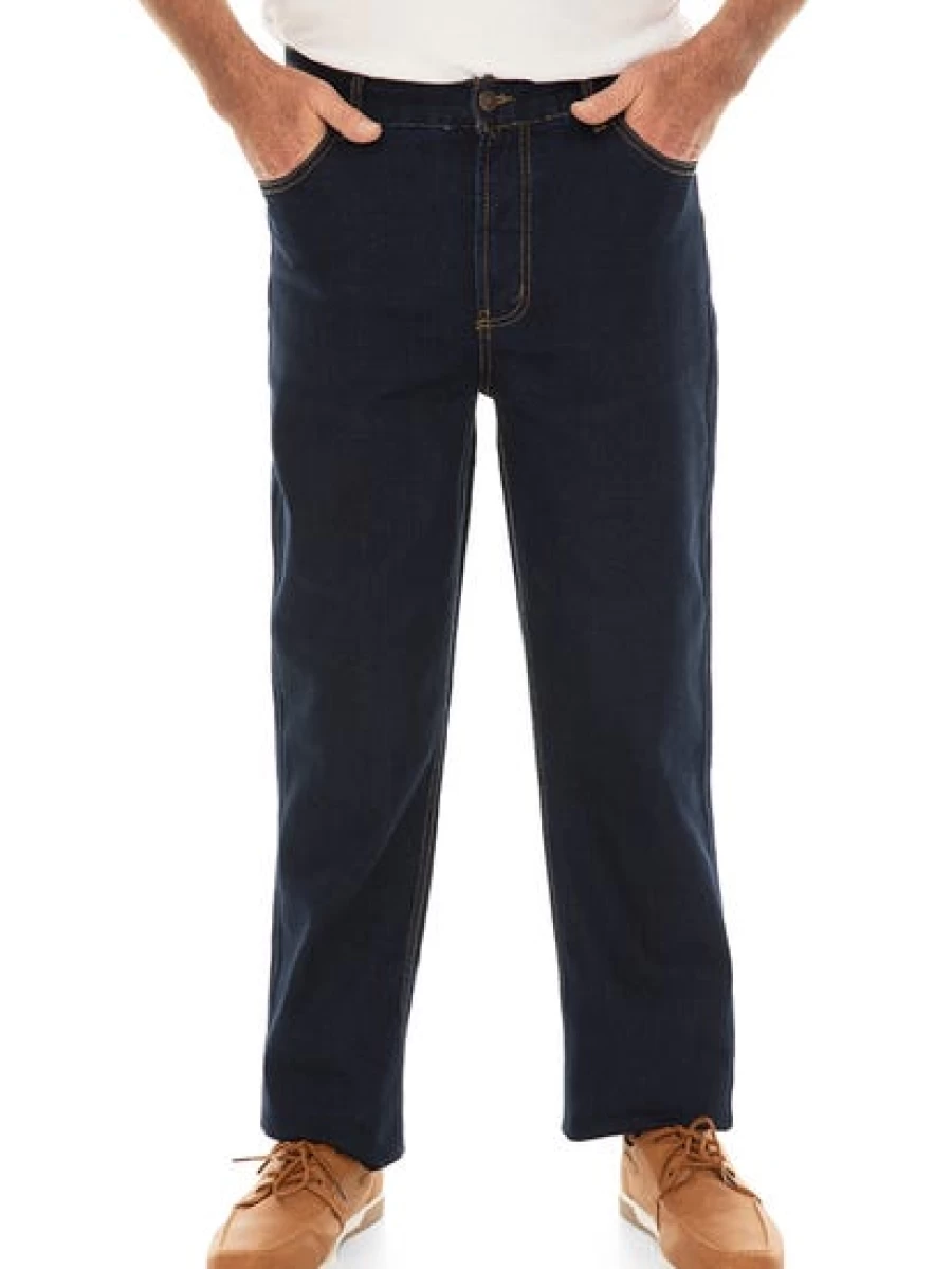 Men's Traders Regular Fit Stretch Jeans in Dark Blue for Comfort & Style