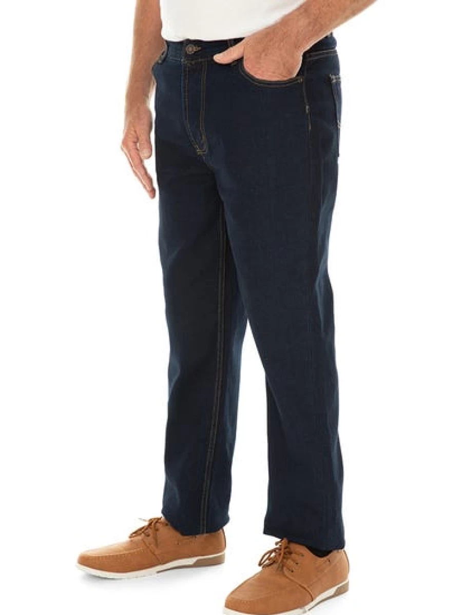 Men's Traders Regular Fit Stretch Jeans in Dark Blue for Comfort & Style