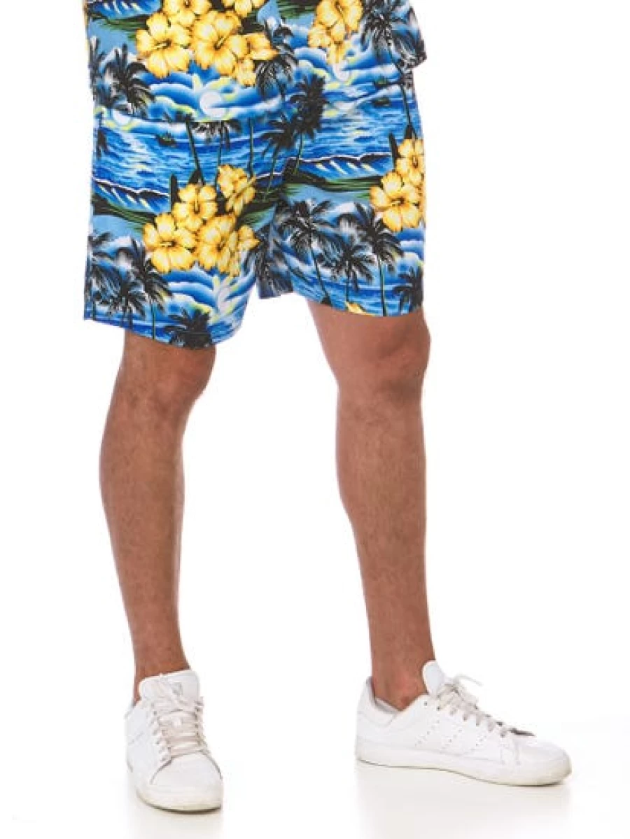 Lowes Men's Blue Moon Print Elastic Waist Comfort Shorts