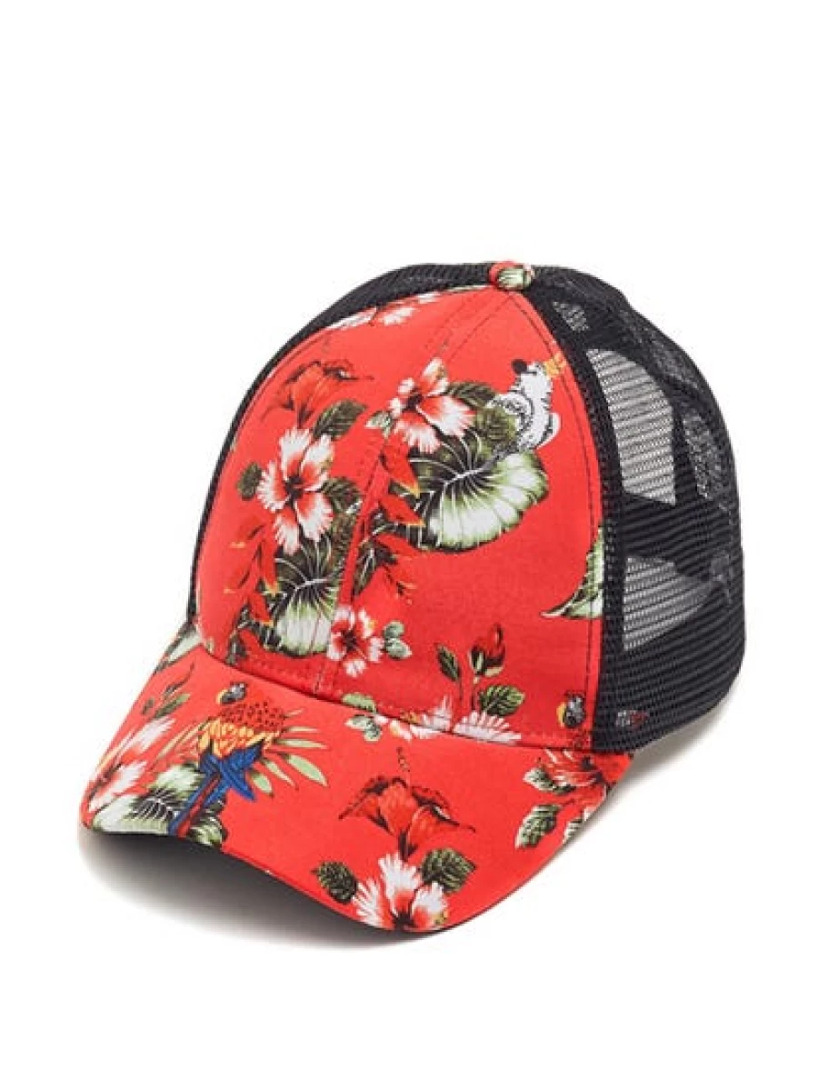 Lowes Men's Coral Cockatoo Print Baseball Cap with Net Back