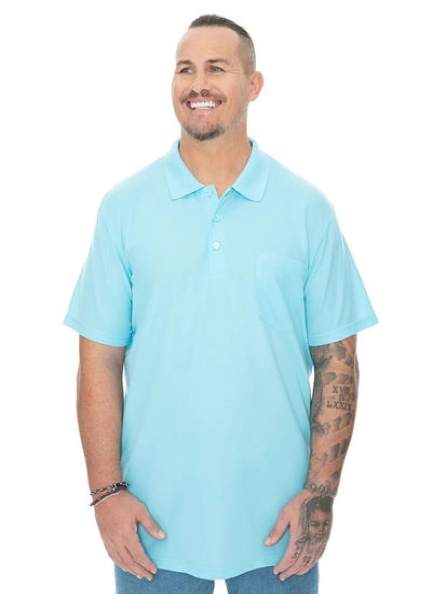 DBK Men's Performance Aqua Polo Shirt with Collar - Quick Dry Athletic Fit