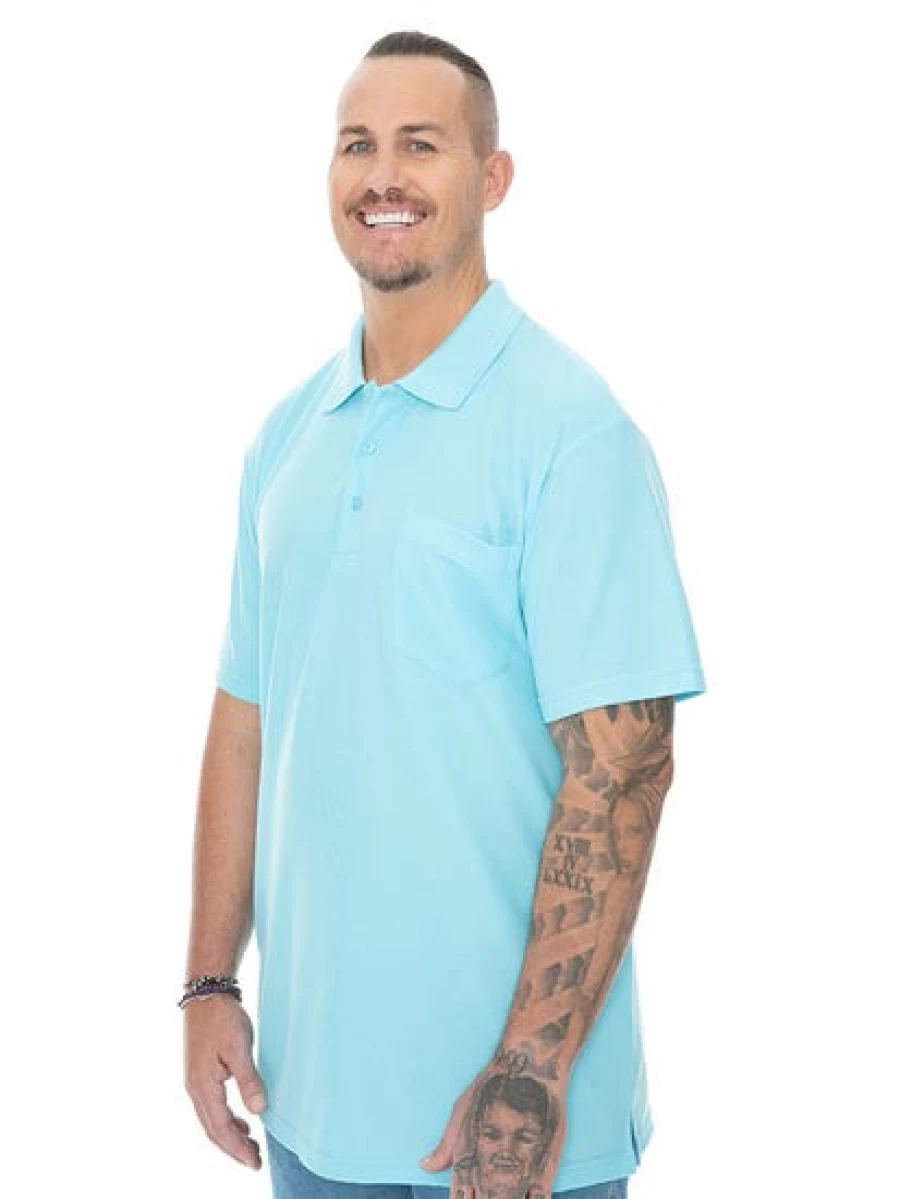 DBK Men's Performance Aqua Polo Shirt with Collar - Quick Dry Athletic Fit