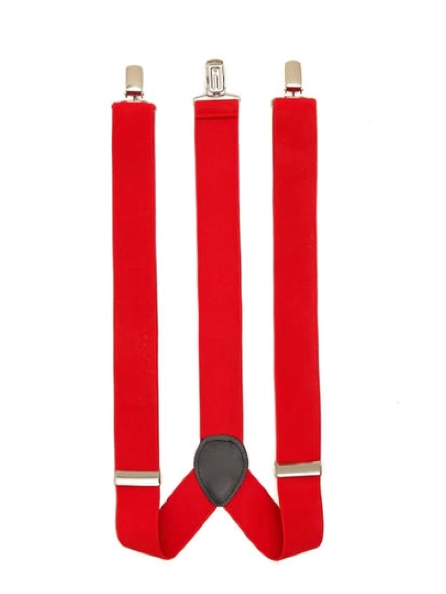 Lowes Men's Red Suspenders - Classic Plain Design for Comfort & Style