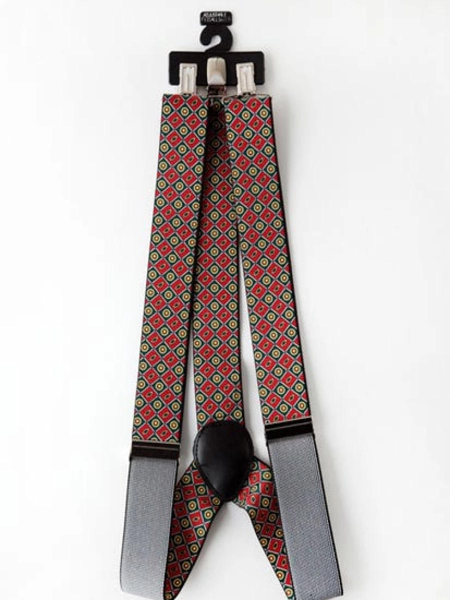 Lowes Men's Red Suspenders - Classic Plain Design for Comfort & Style