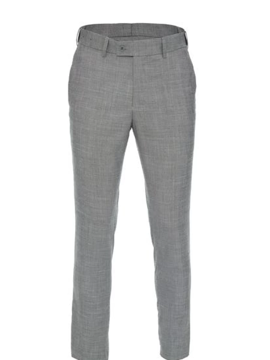 Perizzi Men's Grey Slim Fit Suit Trousers for Business Formal Wear